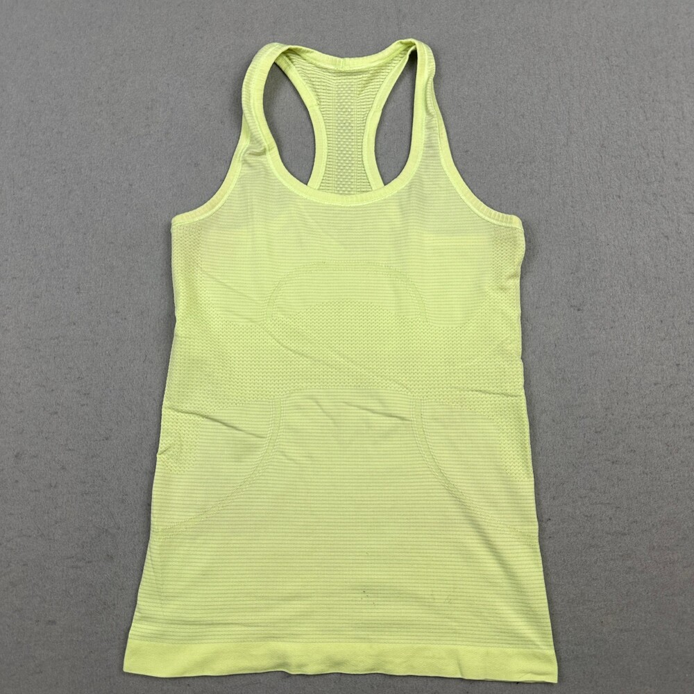 Lululemon Tank Top Women 4 Yellow Swiftly Tech Racerback Seamless Yoga Run *